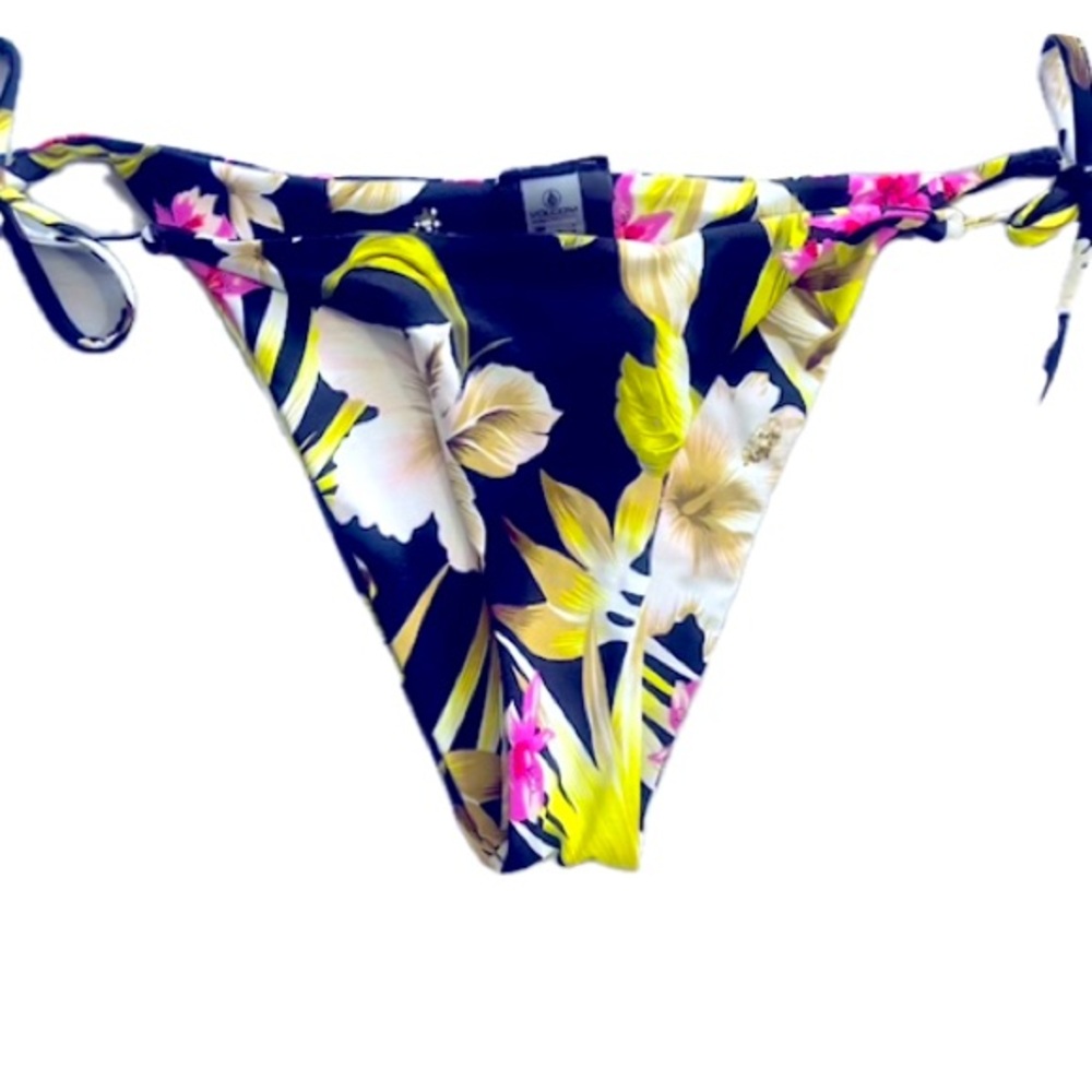 Volcom Floral Bikini Bottom - Navy, Yellow, Pink